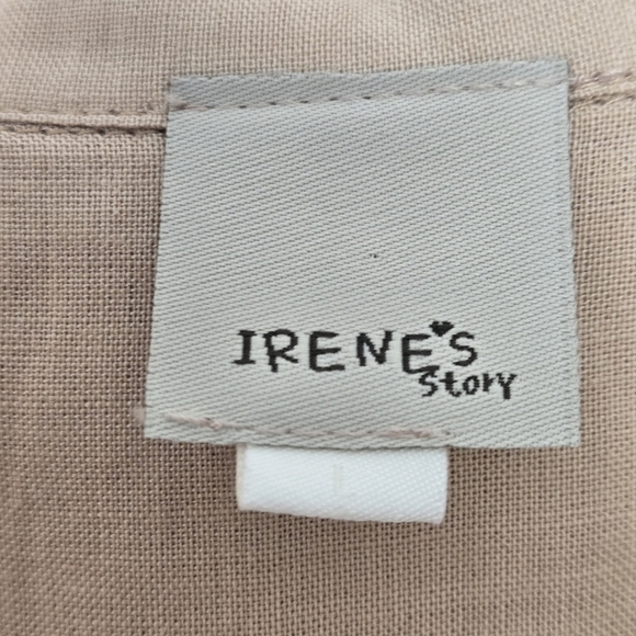 Anthropologie Irene's Story 100% Linen Sleeveless Boho Lagenlook Mini Dress L - Picture 4 of 8